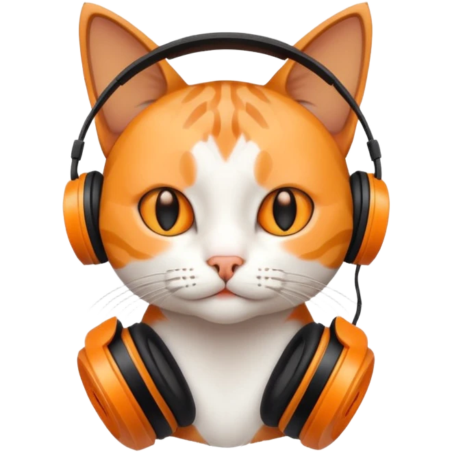 cat listing to music  emoji