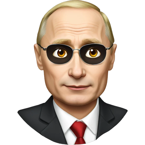 putin with heart glasses emoji