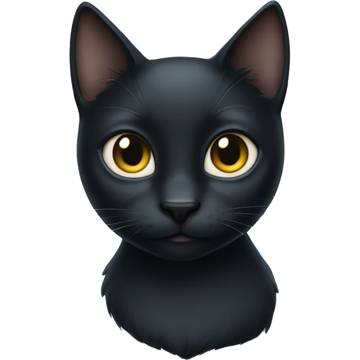 Black cat blue heart  emoji