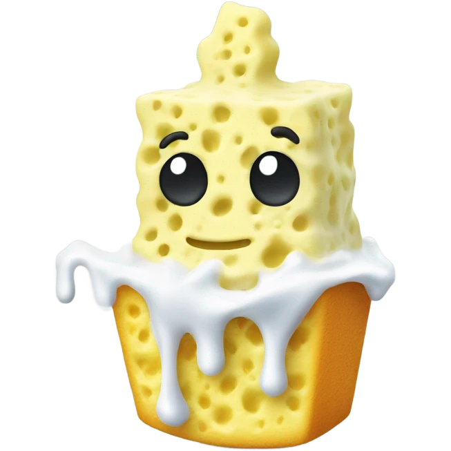 kitchen sponge covered in yogurt emoji