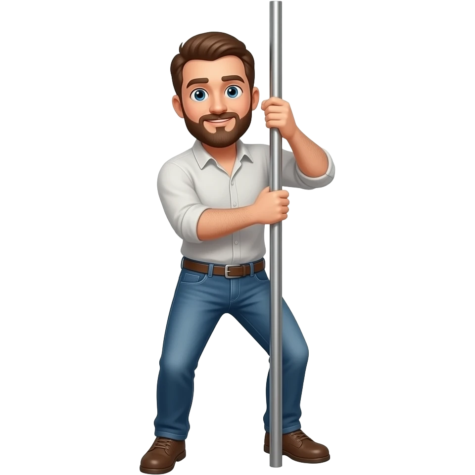 An with beard dancing on pole emoji