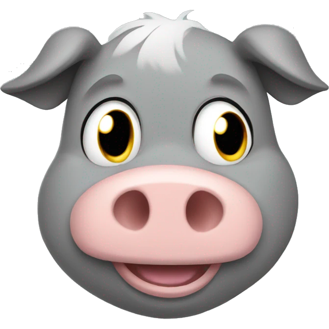 Grey pig big smile emoji