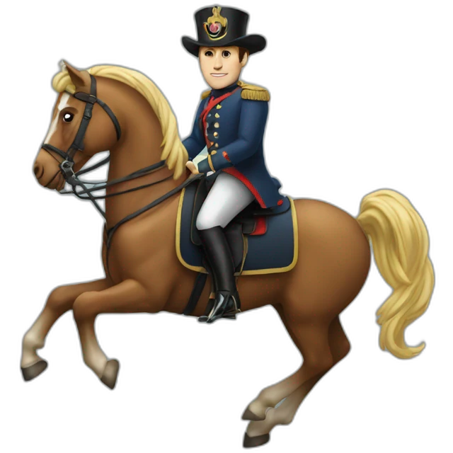 Macron sur un cheval emoji