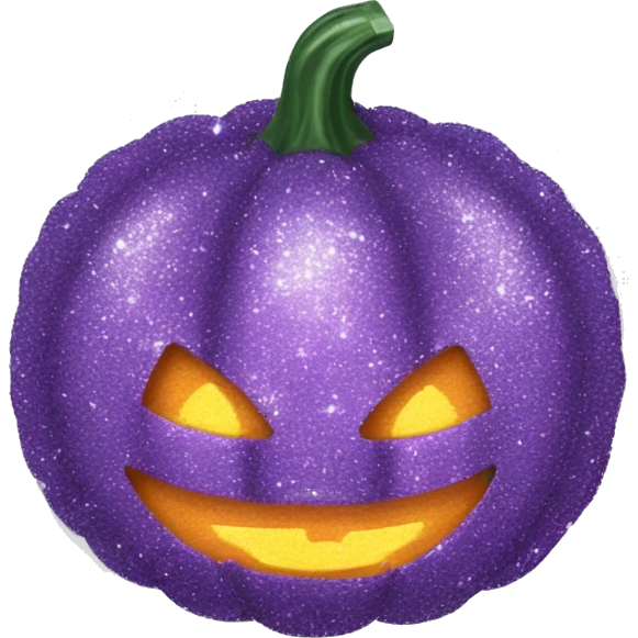Lavender glitter jack o lantern emoji