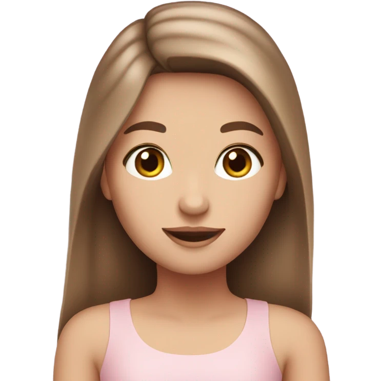 Brown long hair white girl with pink soft dress emoji