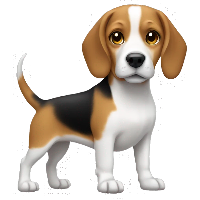 beagle dog and girl emoji