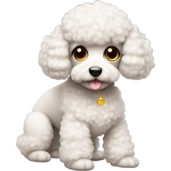 Cute poodle with honey eyes  emoji
