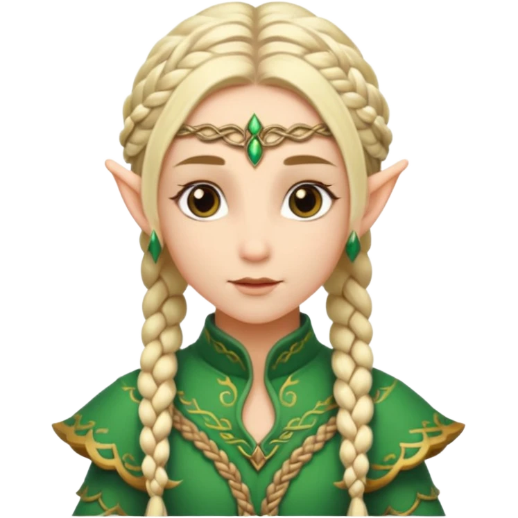 elves with braided hair emoji