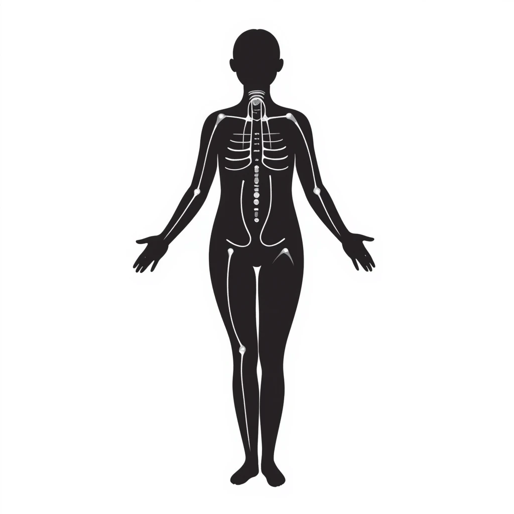 Human body silhouette with digital 3D scanning grid lines covering it, futuristic body scan emoji