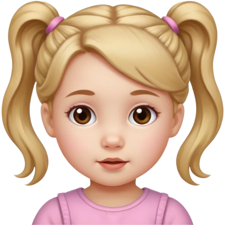 baby girl with ponytails hairstyle  emoji