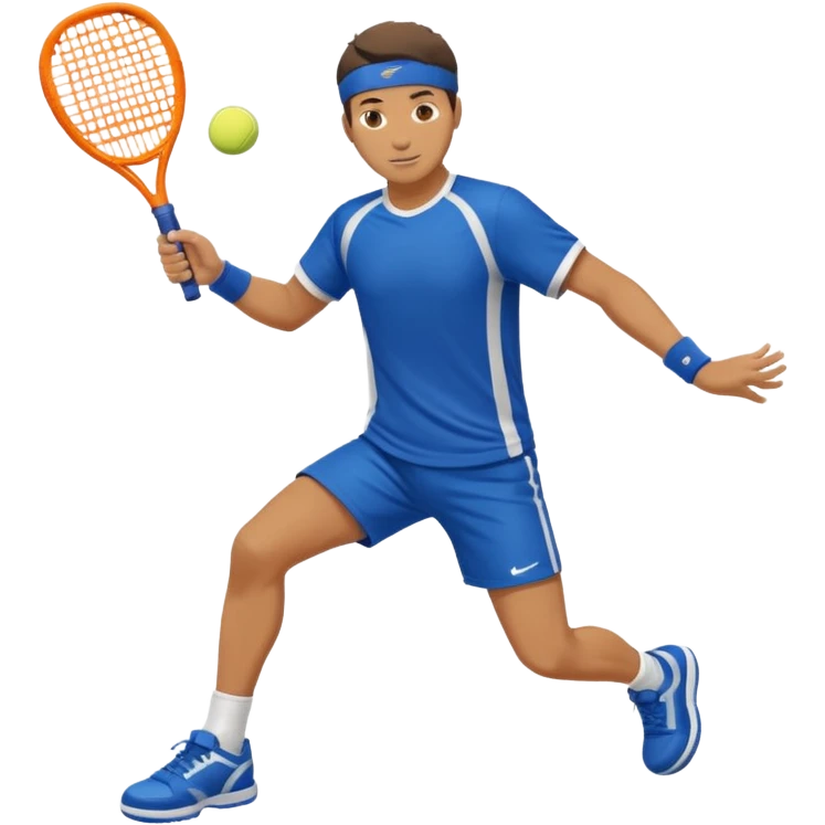 Male, eurasian, wearing sports cloth, swinging padel raquet not a tennis raquet emoji