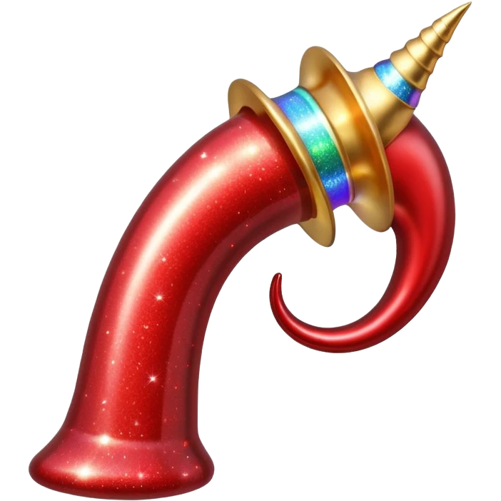 red glitter horn emoji
