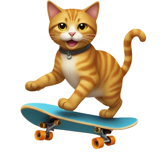 Cat on skateboard emoji