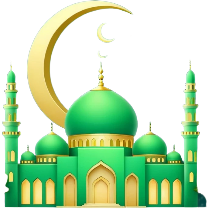 Green Mosque with Ramadan Lights emoji