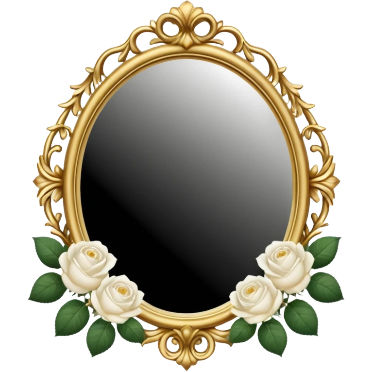 light academia mirror and white roses emoji