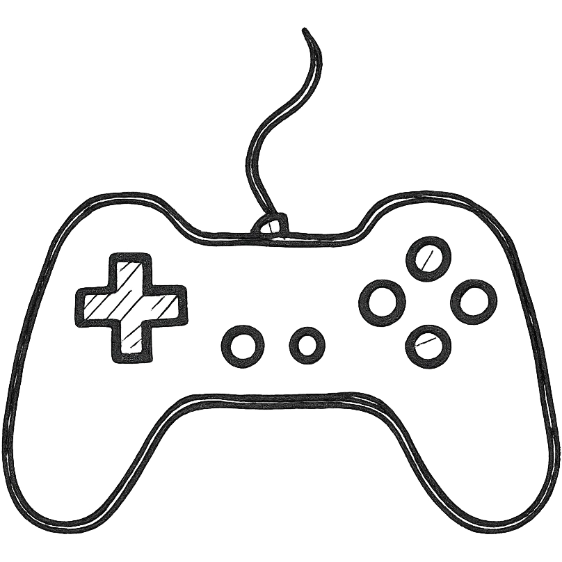 game controller hand drawn outline icon emoji