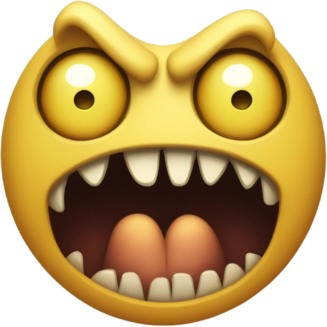 Unfathomable horrors on the face of a yellow emoji emoji