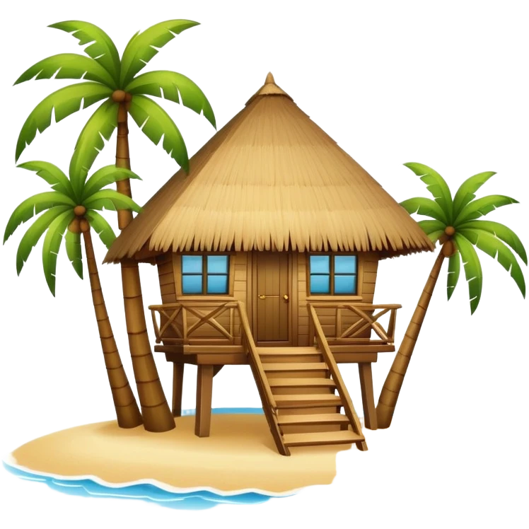 Palm tree beach hut emoji