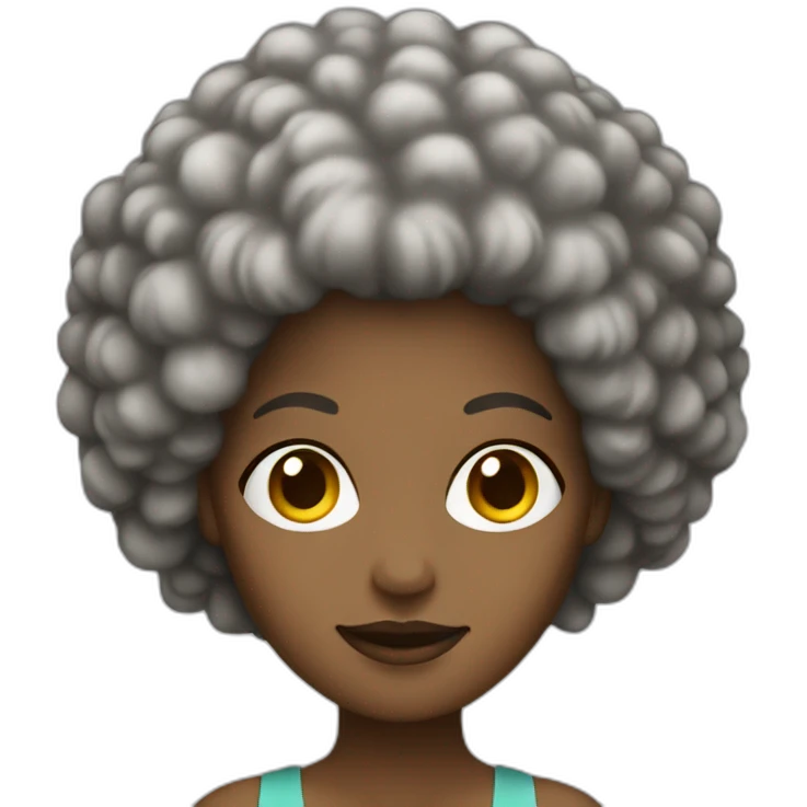 white woman with afro hair programming in Java emoji