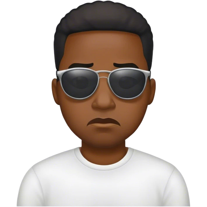 Black Guy with sunglasses on with a irritated face emoji