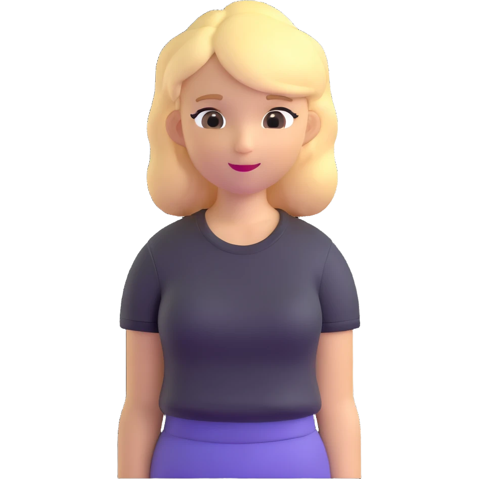 blonde girl wearing a t-shirt emoji