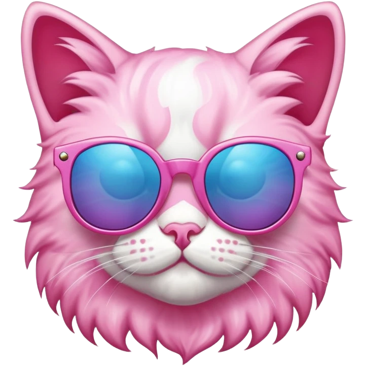 Cotton candy cat sunglases emoji