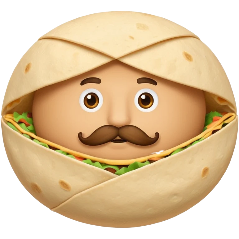 a fresh "Flting" flour tortilla football with a mustache emoji