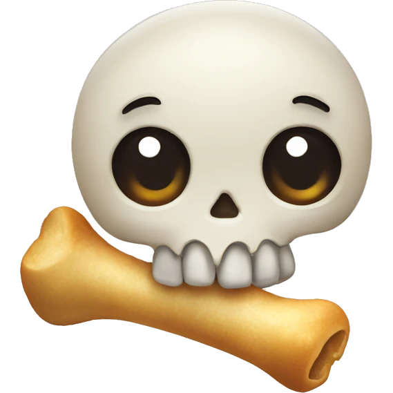 emoji eating a bone emoji