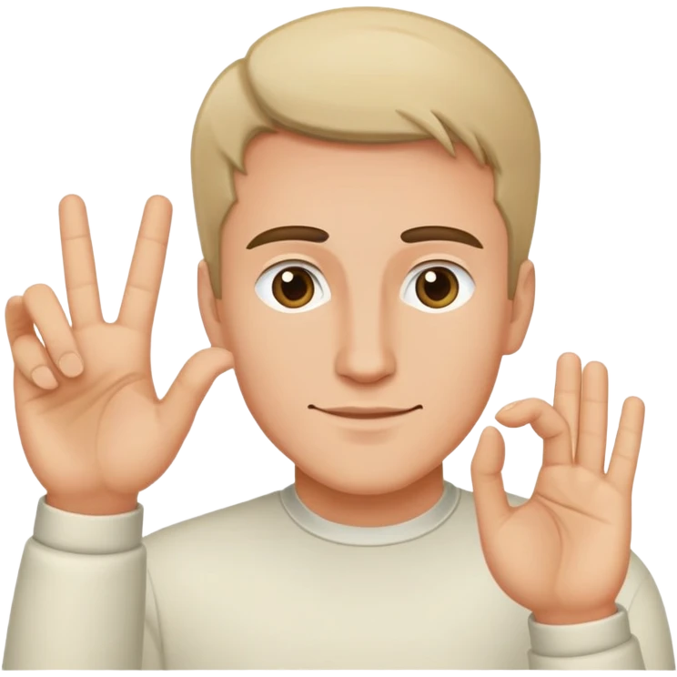 un bonhomme qui fait le signe jul emoji