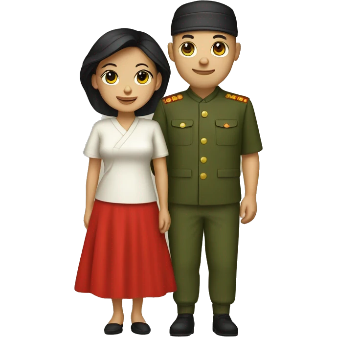 Me and My wife wearing tradional vietnam clothes emoji