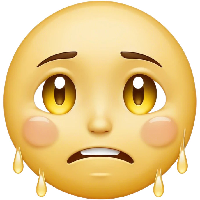 Yellow sad face with tears and smile  emoji
