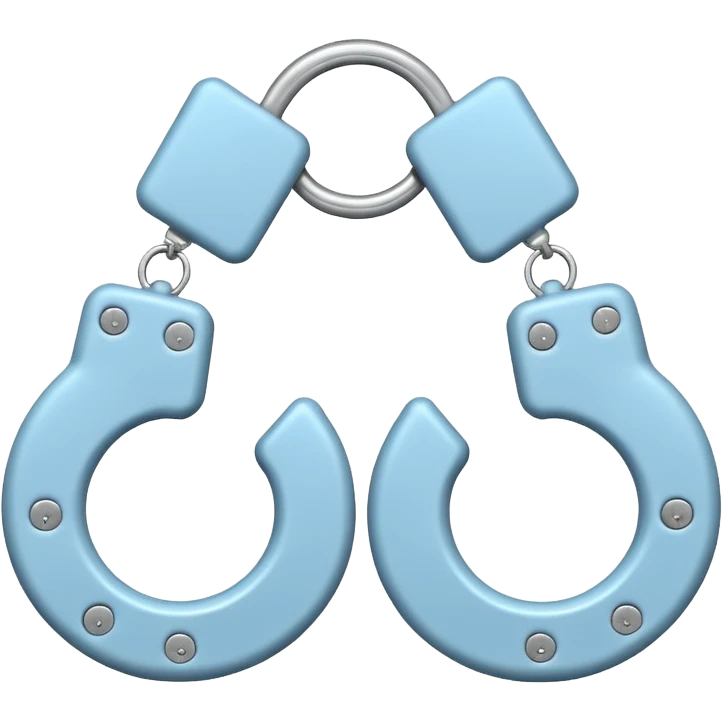 Fluffy light-blue handcuffs emoji