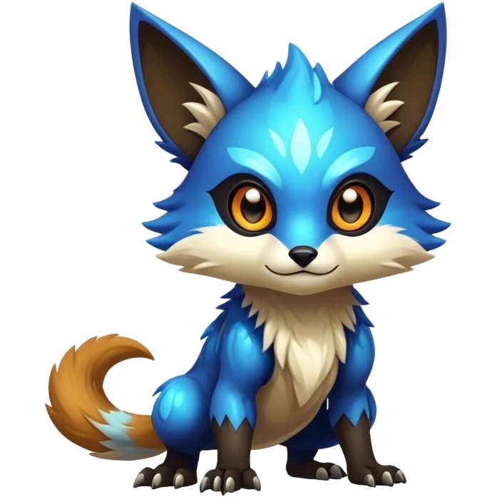 Shiny Epic Edgy Cute Colorful Vibrant Modern Vernid-Protogen-creature-animal, full body emoji