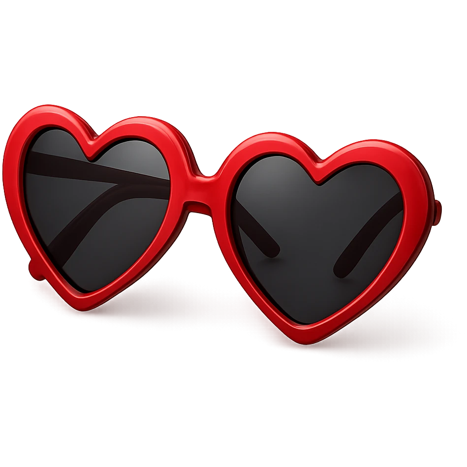heart-shaped sunglasses, no background emoji