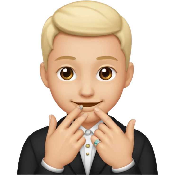 Face smirking and pinching fingers  emoji