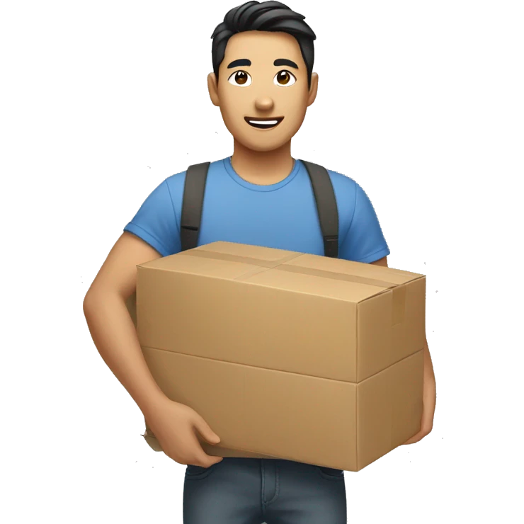asian man with packages emoji