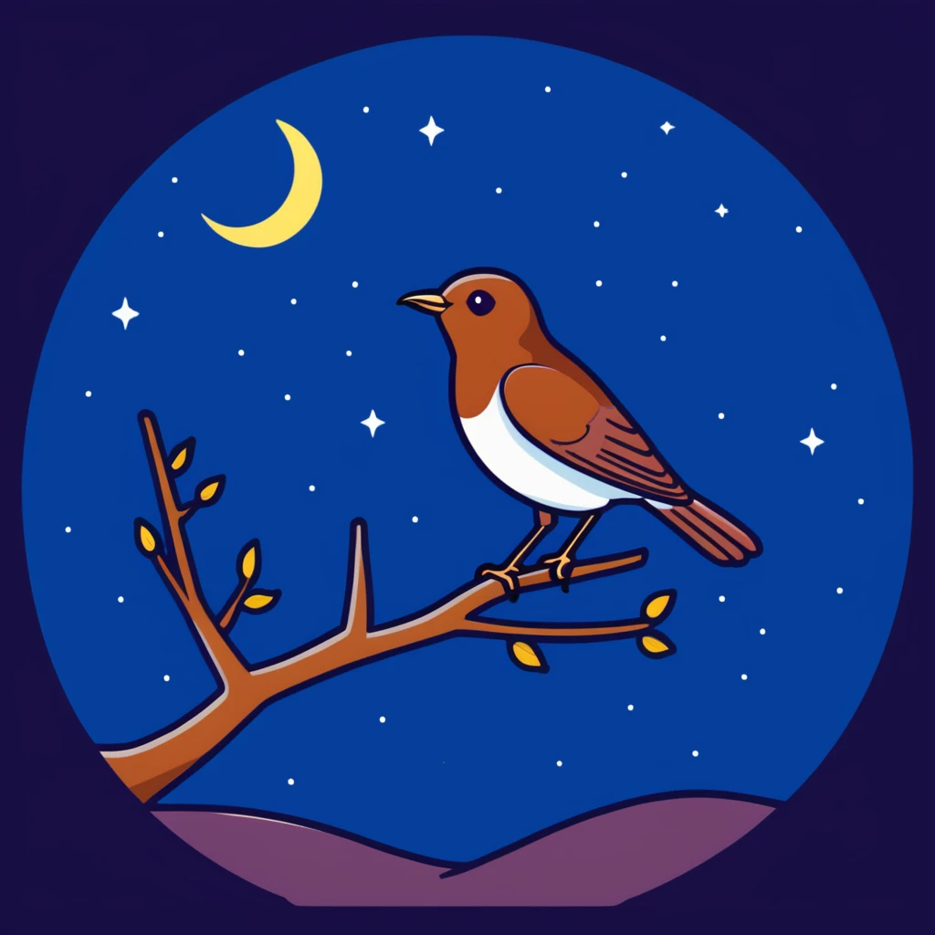 nightingale against starry night sky emoji