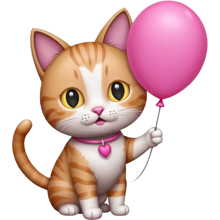 Cat with pink balloon emoji
