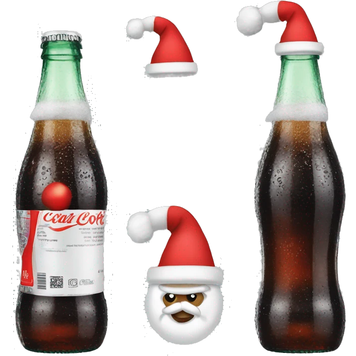 Diet Coke bottle wearing a santa hat emoji