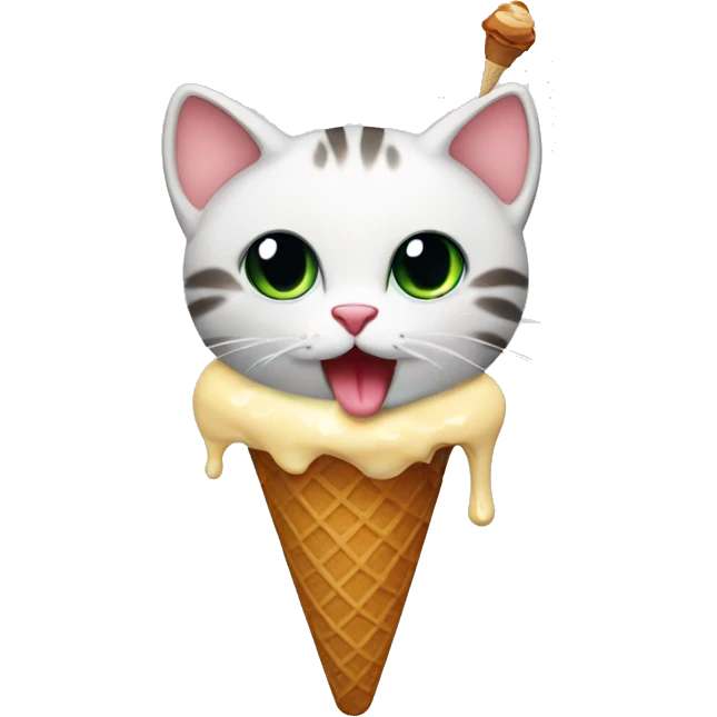 Cat eat ice cream  emoji