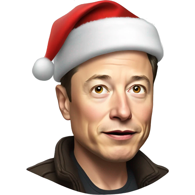 Elon musk with Christmas hat  emoji