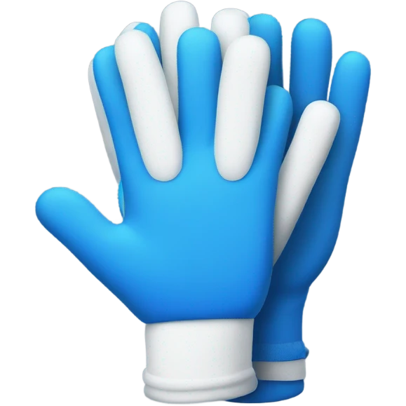 Blue emote that showes white hand in gloves emoji