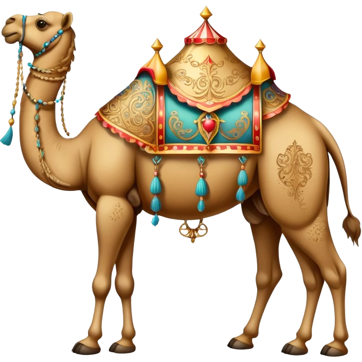 Vintage Arabian circus camel with filigree with four legs emoji