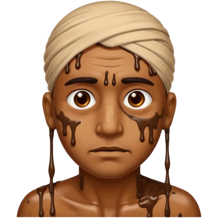 Indian man very dirty with brown slime emoji