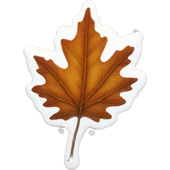 An autumn leaf with snow on it emoji