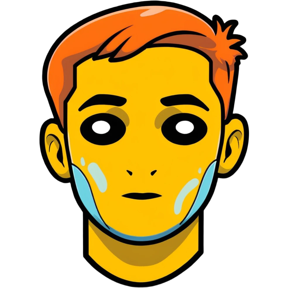 person with grease or oil on face emoji