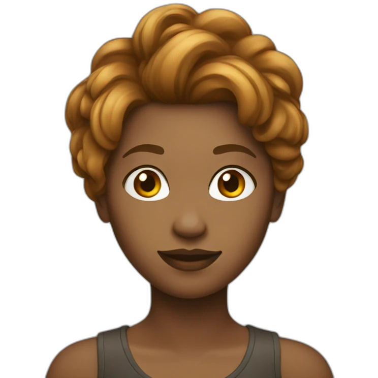 femme cheveux chatain emoji