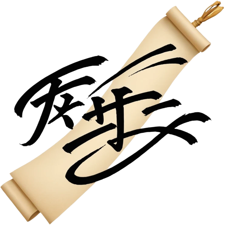 Japanese calligraphy scroll emoji