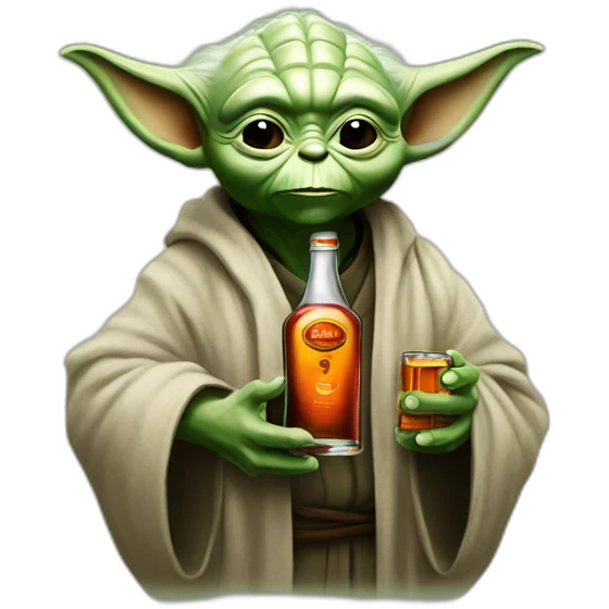 yoda holding jagermeister bottle emoji