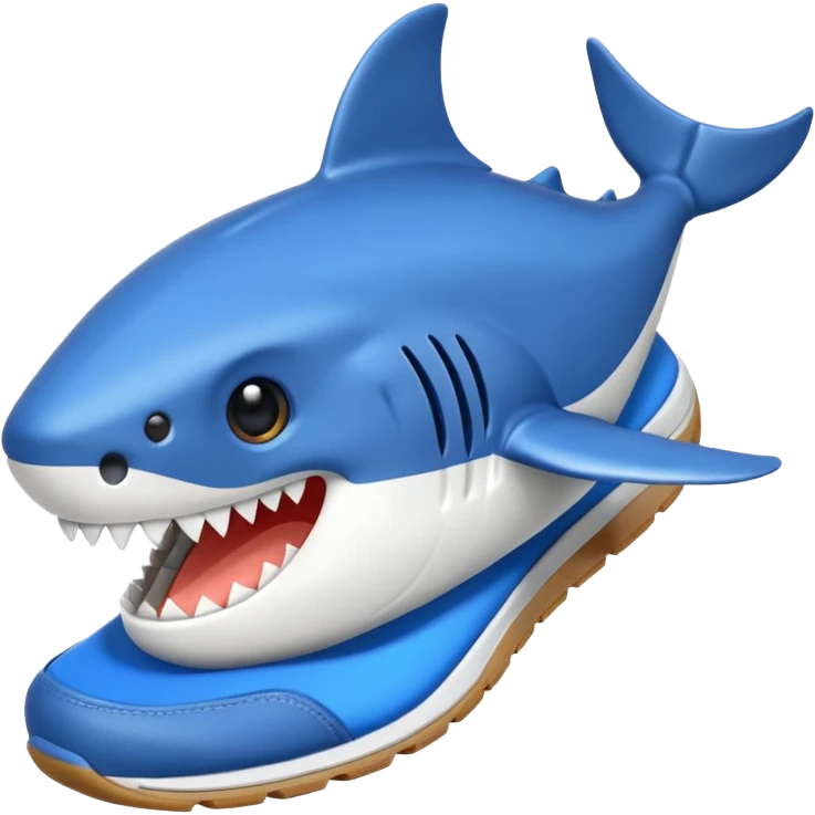 Tiburon con zapatillas azules emoji